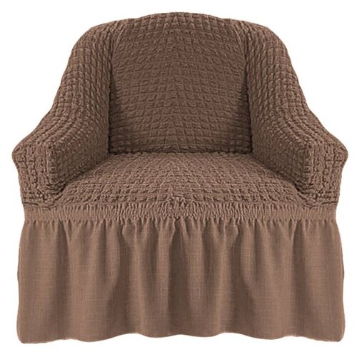 фото Чехол на кресло с оборкой кофе concordia