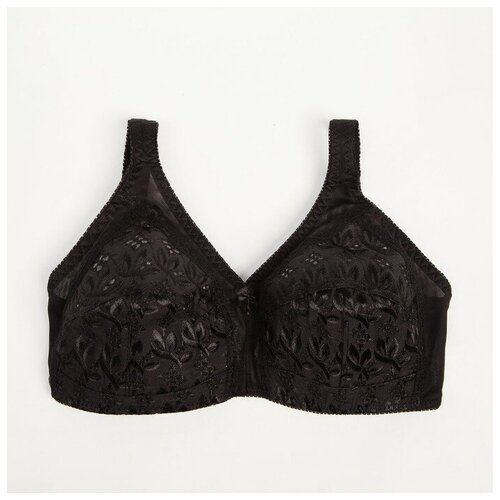 Бюстгальтер чашка мягкая кружевная размер 100 D черный 1054₽