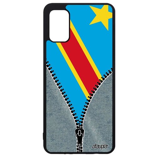 фото Защитный чехол для смартфона // galaxy a41 // "флаг конго киншаса на молнии" страна стиль, utaupia, серый