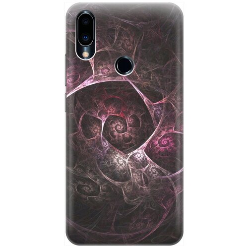 фото Ультратонкий силиконовый чехол-накладка для meizu note 9 с принтом "темная абстракция" gosso