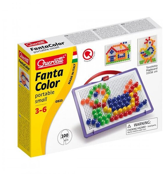 Мозаика Fanta Color Portable 100 элементов диаметр 15 мм Quercetti