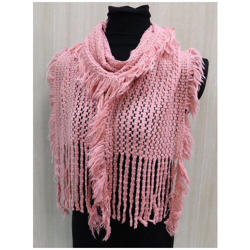 Шарф Crystel Eden,140х30 см, one size, розовый вязанный шарф из петчворка zara мультиколор