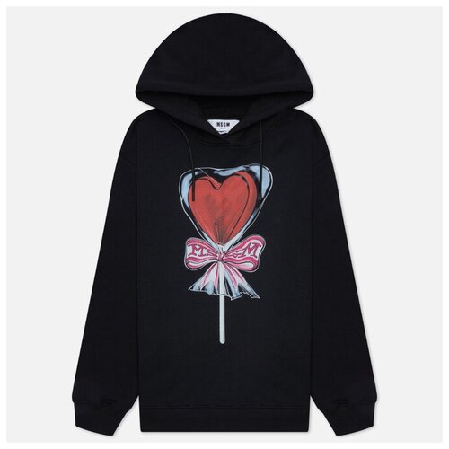 фото Женская толстовка msgm lollipop heart hoodie чёрный , размер xs