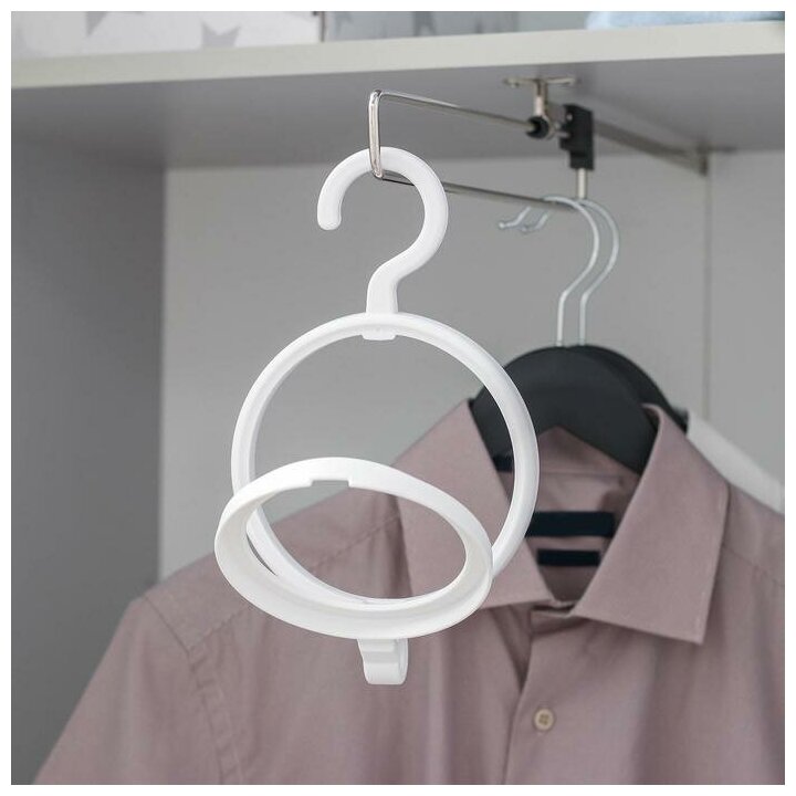 Крючок для одежды и головных уборов многофункциональный, 24×14×2,8 см, цвет белый - фотография № 2