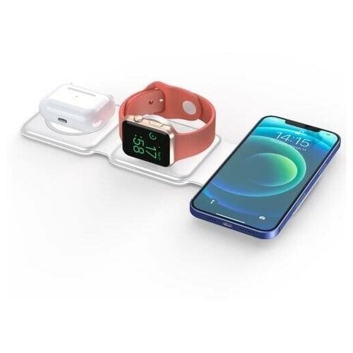 Гарнитура для часов,мобильного телефона/Складная/Белая/Зарядное устройство/беспроводное (белый)