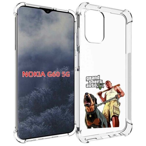 Чехол MyPads GTA грозная собака для Nokia G60 5G задняя-панель-накладка-бампер