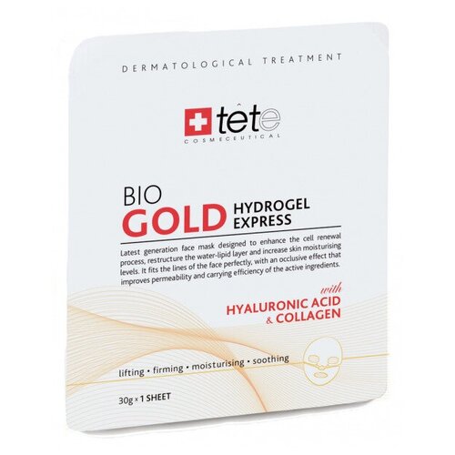 Купить Маска для лица TETe Cosmeceitical Bio Gold Collagen Hydrogel Mask, экспресс-уход, 4шт, TETe Cosmeceutical