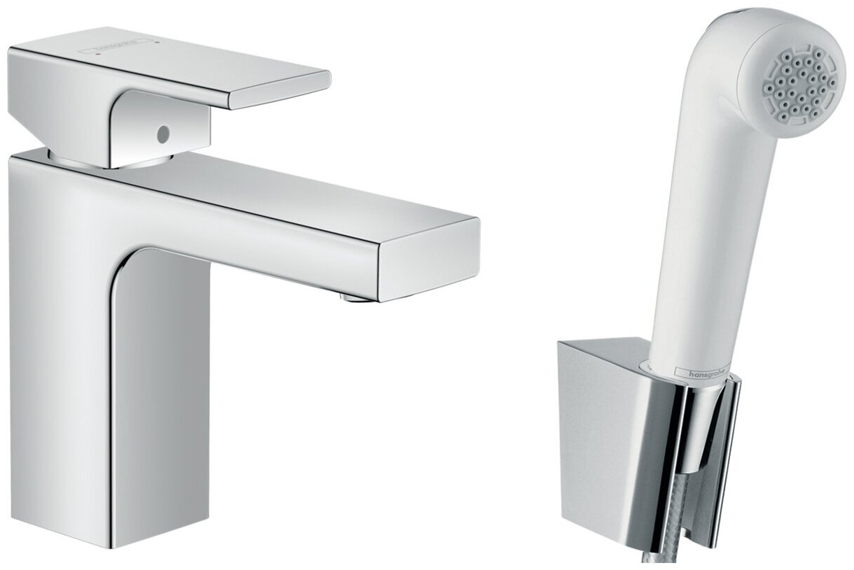 Смеситель Hansgrohe Vernis Shape 71216000 для раковины с гигиеническим душем