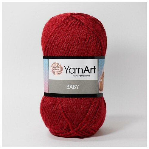 Пряжа для вязания YarnArt Baby (ЯрнАрт Беби) - 5 мотков 3024 винный, гипоаллергенная для детских изделий, 100% акрил, 150м/50г