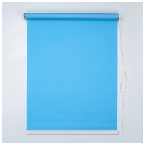 Штора рулонная, 60×180 см (с учётом креплений 3,5 см), цвет голубой