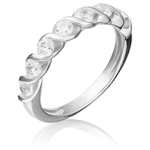 фото Кольцо platina белое золото, 585 проба, swarovski zirconia, размер 15 platina jewelry