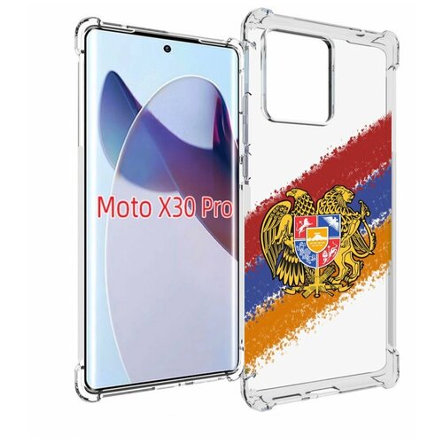 Чехол MyPads флаг герб Армении для Motorola Moto X30 Pro задняя-панель-накладка-бампер