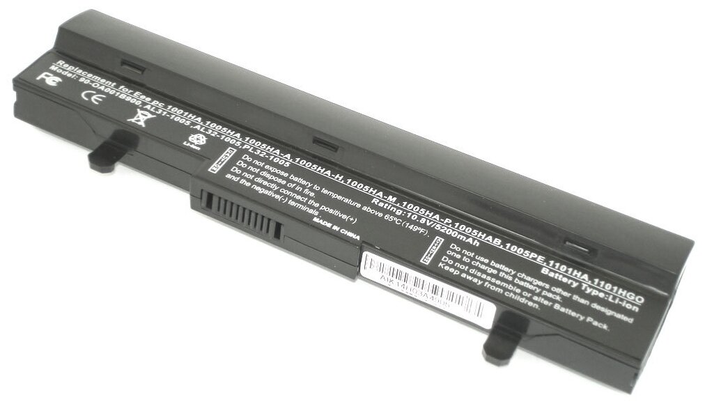 Аккумуляторная батарея для ноутбука Asus Eee PC 1001 1005 5200mAh OEM черная