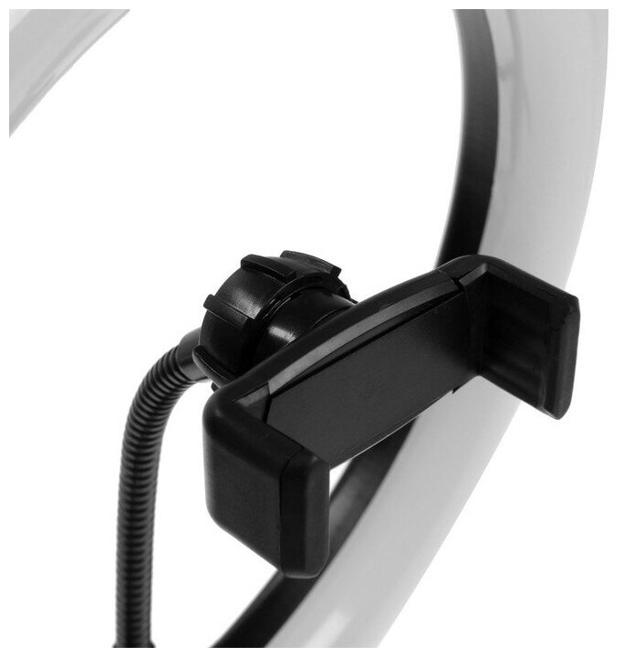 Светодиодная кольцевая лампа на штативе LuazON CB-31, 10" (26 см), 20 Вт, 3 режима, USB