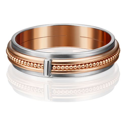 PLATINA jewelry Обручальное кольцо из комбинированного золота без камней 01-5188-00-000-1111-39, размер 15,5