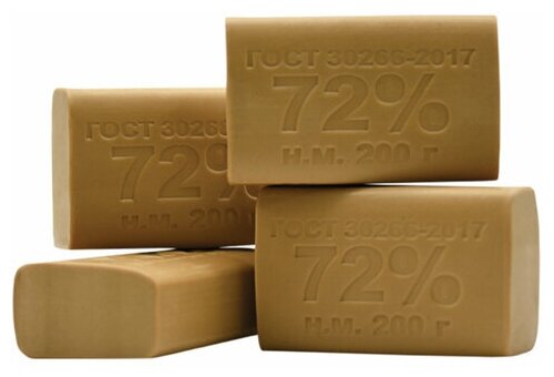 Мыло хозяйственное 72%, 200 г, ММЗ, без упаковки, штрихкод транспортной упаковки 70614 (цена за 1 ед. товара)