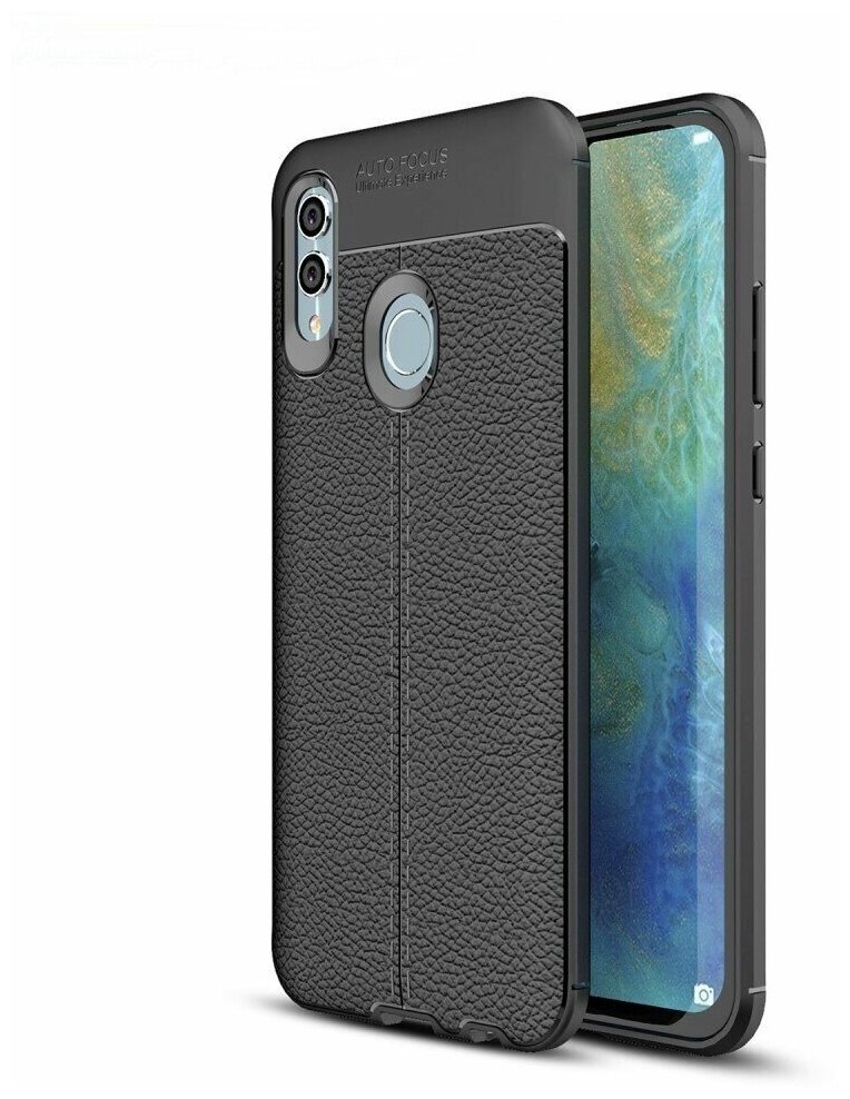 фото Чехол-накладка Litchi Grain для Huawei Honor 10 Lite / P Smart (2019) (черный)
