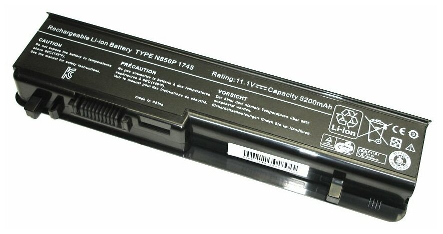 Аккумуляторная батарея для ноутбука Dell Studio 1745 (U150P) 11.1V 5200mAh черный OEM