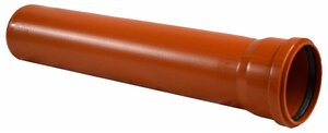 Канализационная труба ПВХ с раструбом 110х3,2х2000 SN4 для наружной канализации (4 шт.)