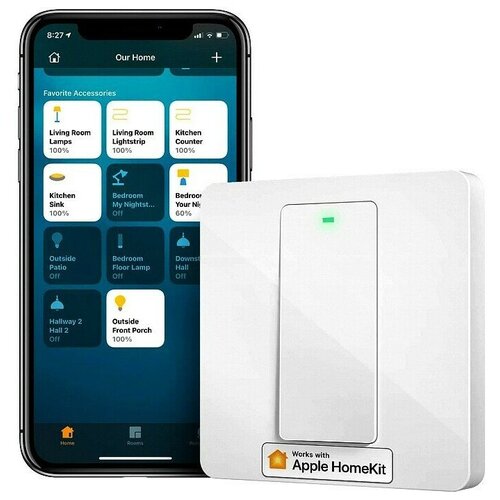 Meross Выключатель Meross Умный выключатель плоский Meross Smart WiFi Wall Switch -Touch Button MSS510HK(EU)-TOUCH