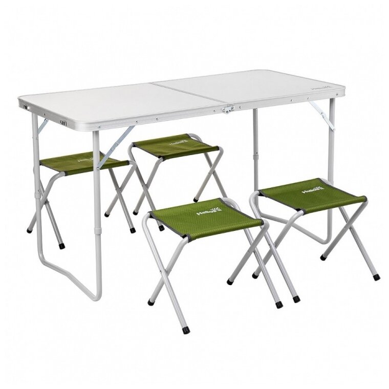 Набор мебели Helios Green сталь стол+4 табурета чехол/Velcro) Т-FS-21407+21124-SG-1)