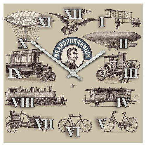 фото Svs настенные часы svs 4001596 старые виды транспорта
