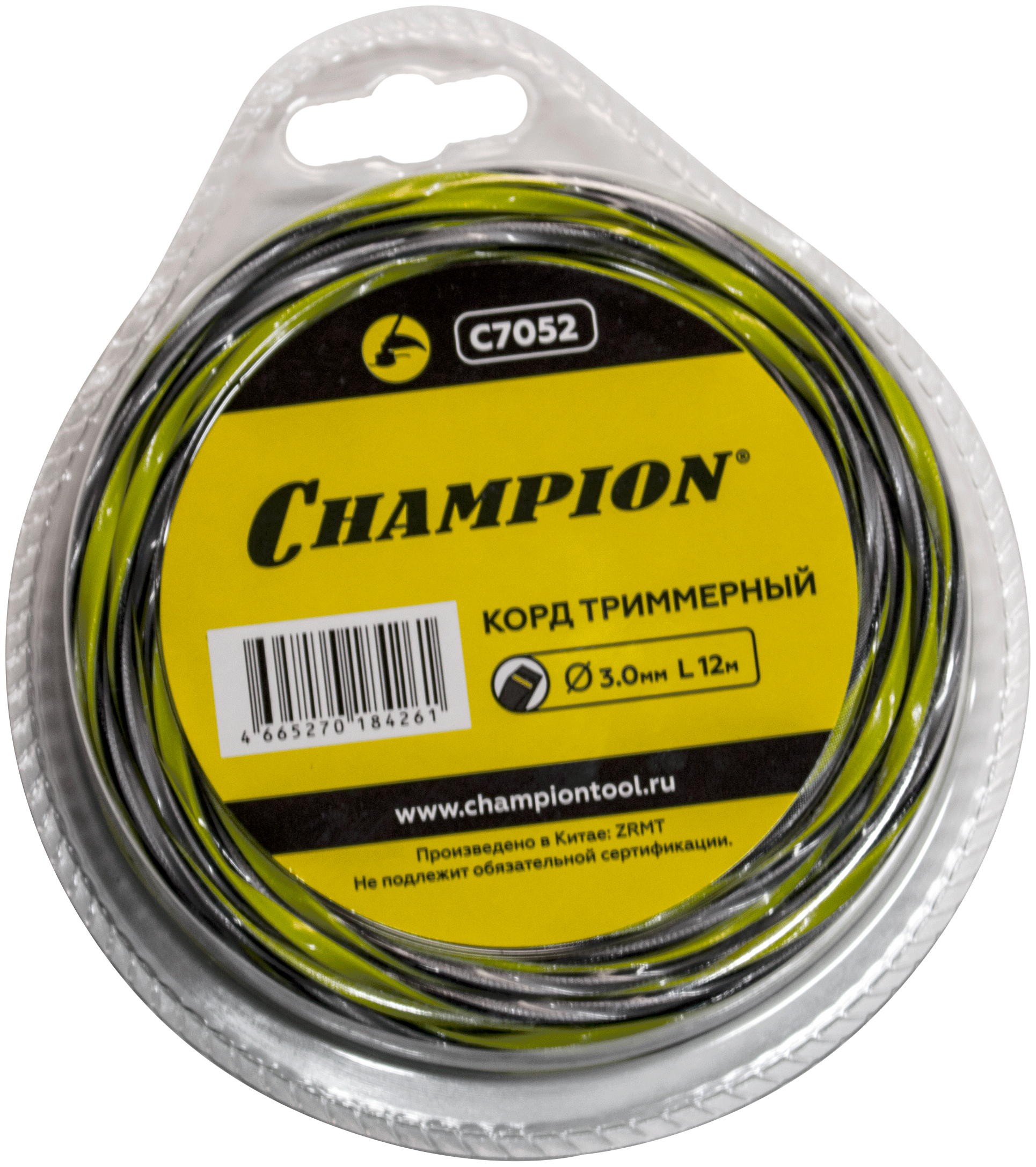 Корд триммерный Champion Tornado 3 мм х 12 м, C7052