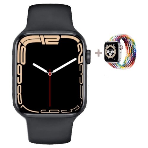 Умные смарт-часы для телефона (45мм) / Smart Watch Series P7 MAX (45mm) HelloCat / Высококачественные PREMIUM часы с беспроводной зарядкой, Черные