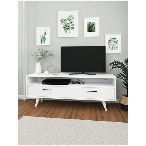 Тумба под телевизор Юнона ШхГхВ 160х453х587 см цвет Белый 17851₽