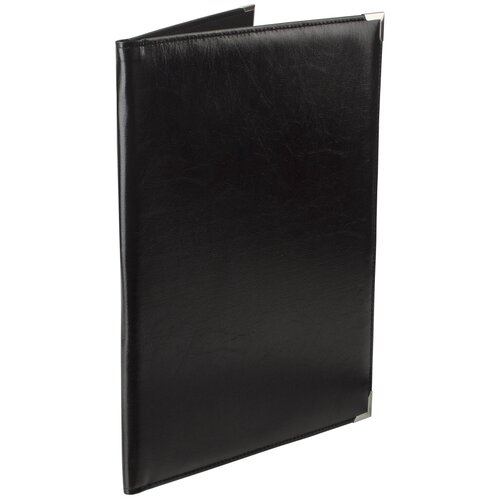 Папка адресная из кожзама без надписи, формат А4, 33х25х2 см, черная