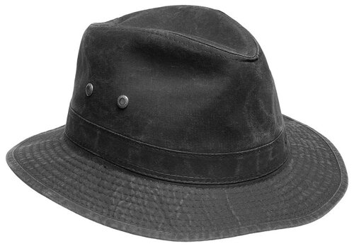 Шляпа федора STETSON, хлопок, подкладка, размер 61, черный