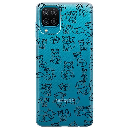 фото Ультратонкий силиконовый чехол-накладка для samsung galaxy a12 с 3d принтом "funny foxes" gosso