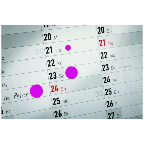 Самоклеящиеся этикетки-точки, 19 мм, красные, 250 штук