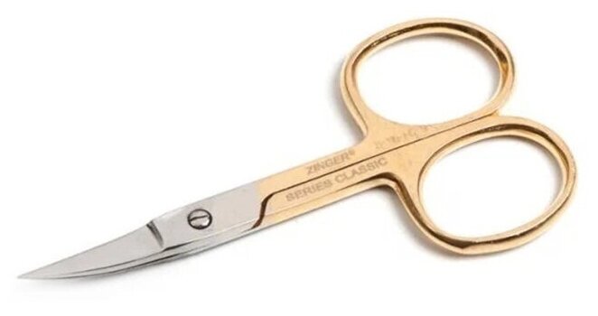 Ножницы маникюрные для ногтей Zinger B-116 HG SH Classic изогнутые, нержавеющая сталь, ручная заточка, позолоченный