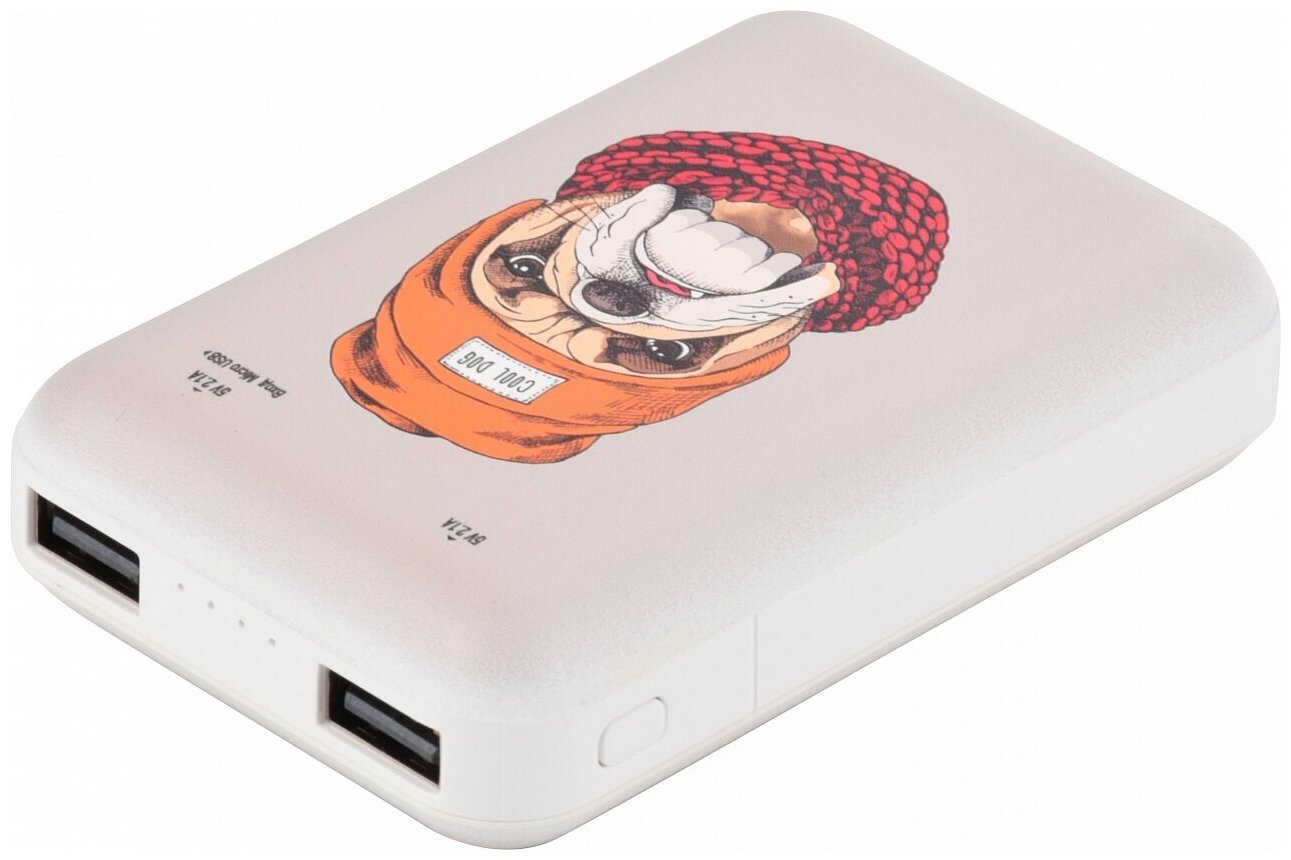 Аккумулятор внешний универсальный Ritmix RPB-10007 Bulldog 10000mAh 2xUSB 5В 2,4А