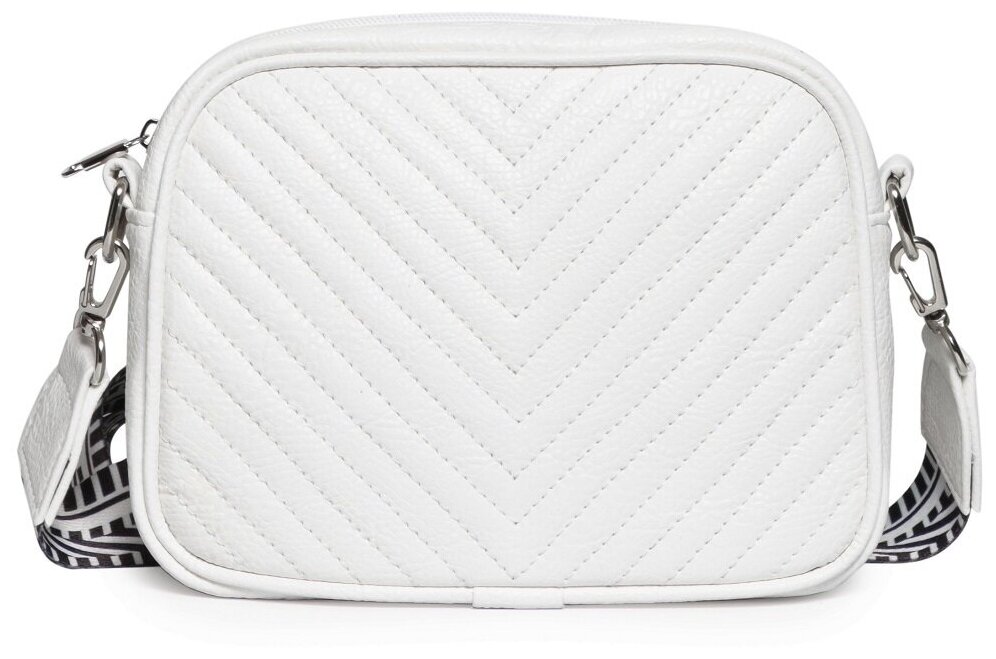 фото Сумка кросс-боди Ofta Sofia KZ белая с широким ремнем