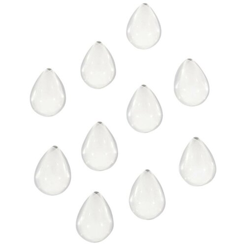 фото Набор кабошонов из прозрачного стекла, размер каждого кабошона: 18х13х5 мм, форма: капля, вес: 2 грамма, 10 шт. kaboshon