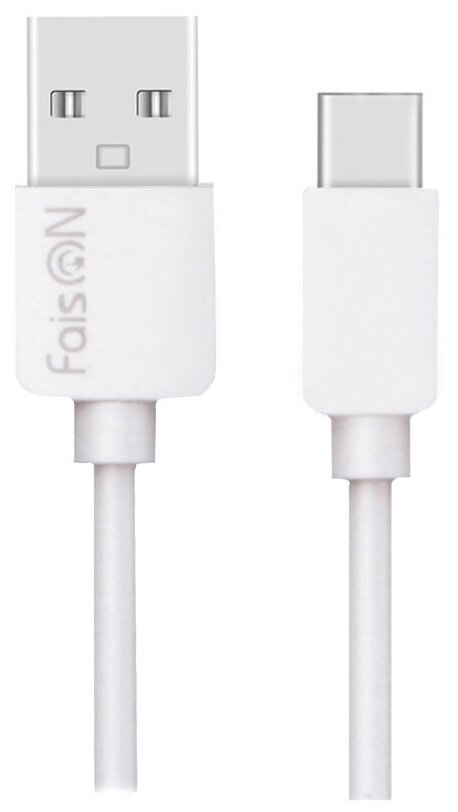 USB кабель - Type-C FaisON FX1 PRIME, 2.0м, круглый, 2.1A, силикон, цвет: белый