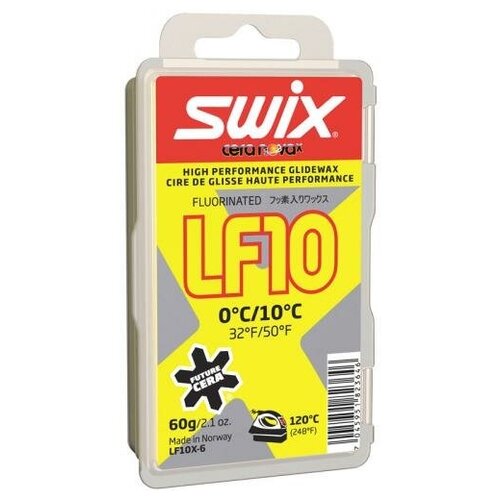 фото Мазь скольжения swix lf10x, (+10-0 c), yellow, 60 g