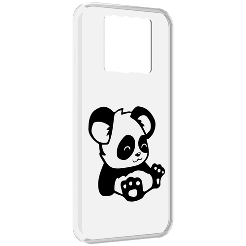 Чехол MyPads панда-детеныш детский для Black Shark 3 5G / Black Shark 3S задняя-панель-накладка-бампер