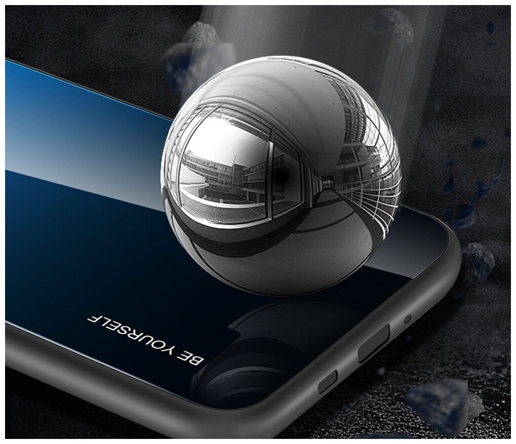 Чехол-бампер MyPads для Samsung Galaxy A51 SM-A515F (2020) стеклянный из закаленного стекла с эффектом градиент зеркальный блестящий переливающий