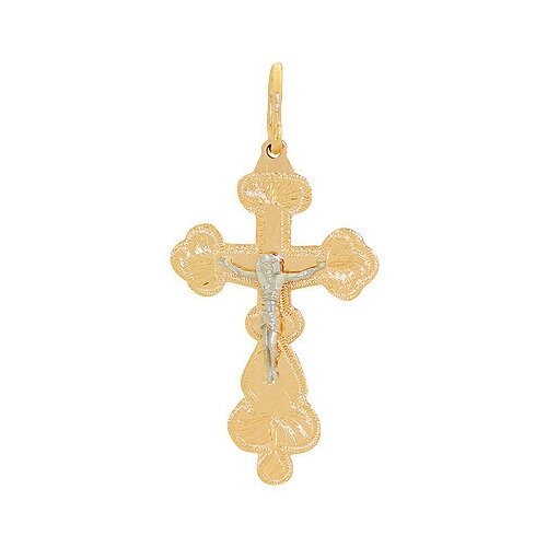 Крестик KARATOV, красное золото, 585 проба, красный, золотистый