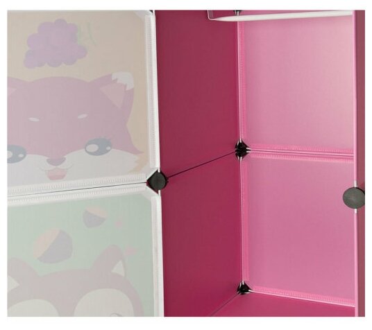 Шкаф модульный для хранения вещей, розовый - фотография № 5