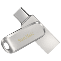 Флешка SanDisk Ultra Dual Drive Luxe USB/Type-C 128 ГБ, серебристый