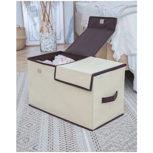 Двойная коробка для хранения вещей c крышкой и ручками по бокам Frazer, 50 см х 25 см х 30 см