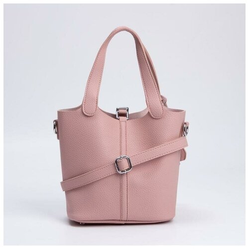 фото Сумка-тоут, открытый отдел, длинный ремень, цвет розовый yandex market