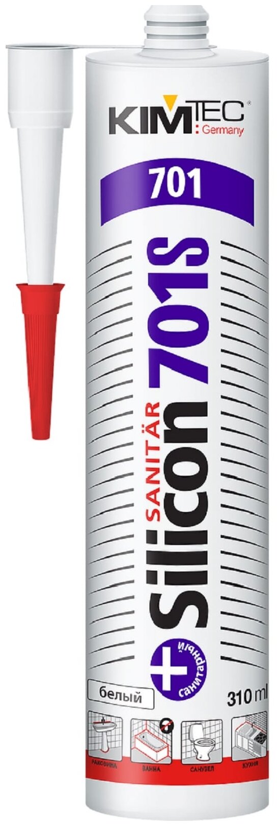 фото Герметик Kim Tec Silicon Sanitar 701S