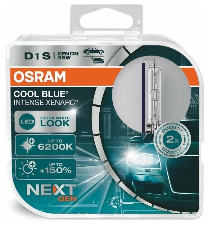 Лампа Автомобильная D1s 85V-35W (Pk32d-2) Xenarc Cool Blue Intense (2 Шт.) (Osram) Osram арт. 66140CBN-HCB