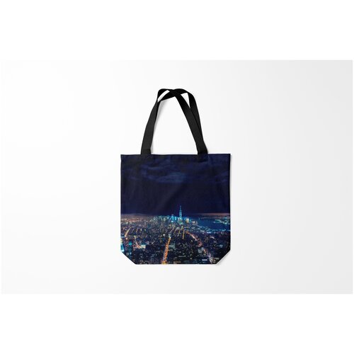 фото Сумка-шоппер / 40х40 см / туристические / сша ночной город burnettie
