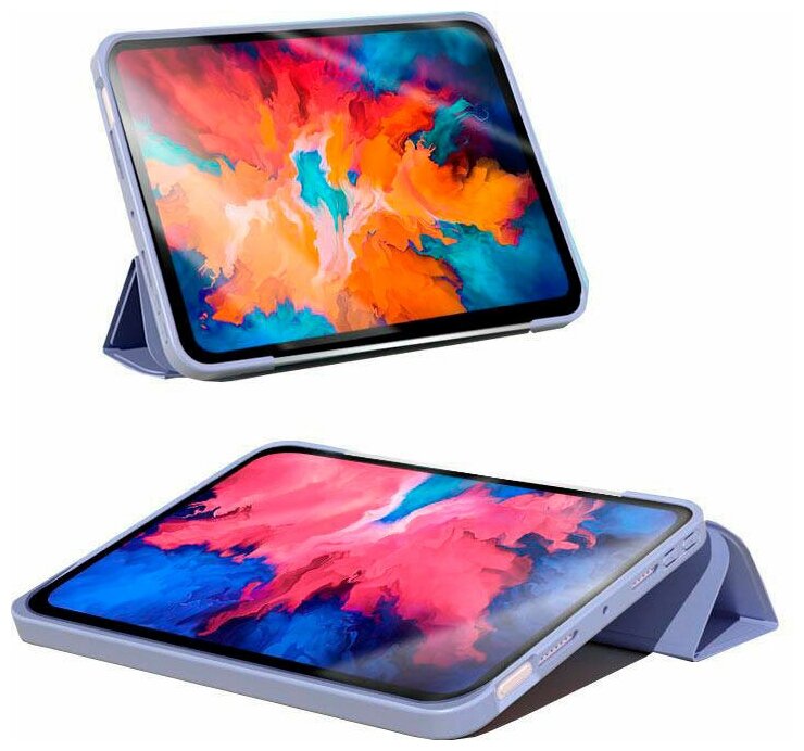 Чехол для планшета Lenovo Tab P11 / P11 Plus 11" (2021) TB-J606F/TB-J616F, из мягкого силикона, трансформируется в подставку (дымчато-фиолетовый)